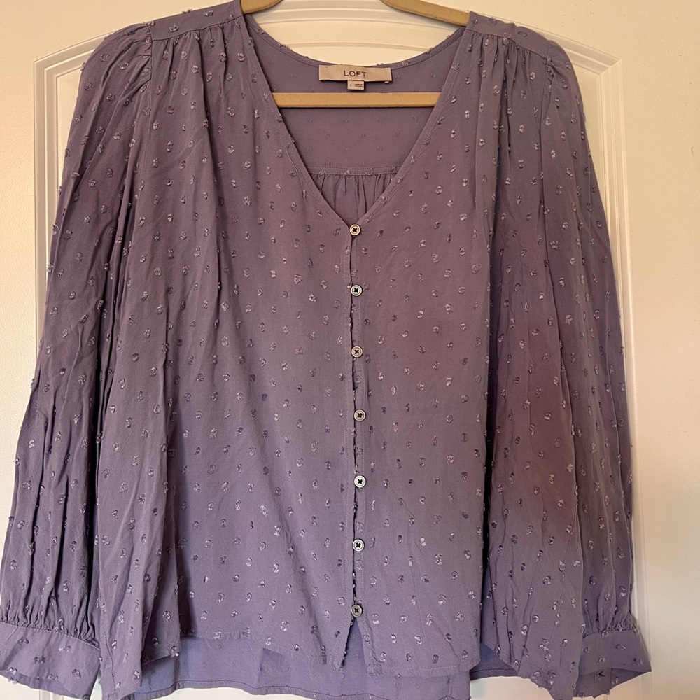Fun detailed purple blouse